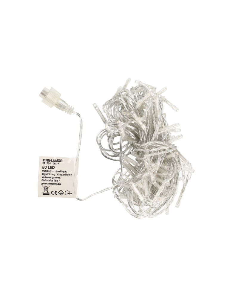 Valoketju 80-ledin lämmin valkoinen Finnlumor