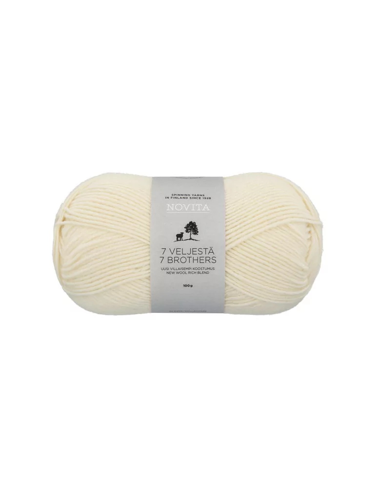 7 Veljestä 100g 010 luonnonvalkoinen Novita