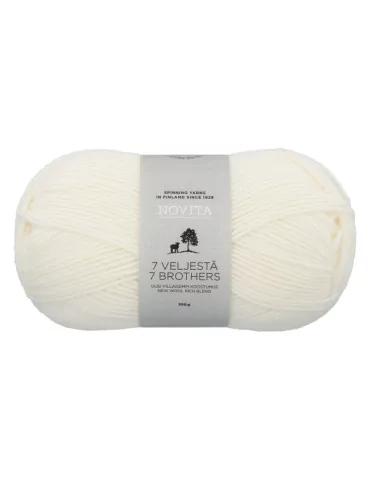 7 Veljestä 100g 011 valkoinen Novita