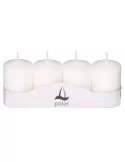 Pöytäkynttilä 5x8 cm 4 kpl valkoinen Polar