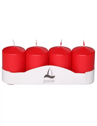 Pöytäkynttilä 5x8 cm 4 kpl punainen Polar