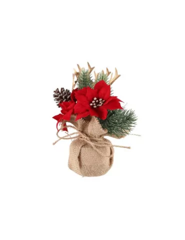 Joulutähtiasetelma pussissa punainen pussissa