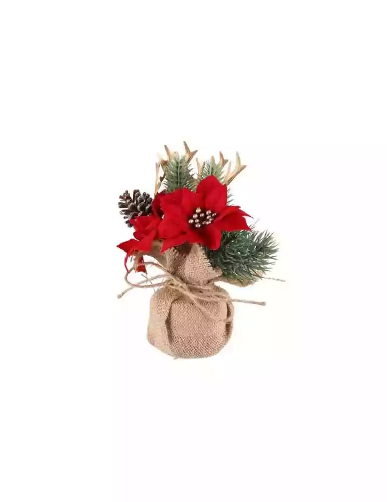 Joulutähtiasetelma pussissa punainen pussissa